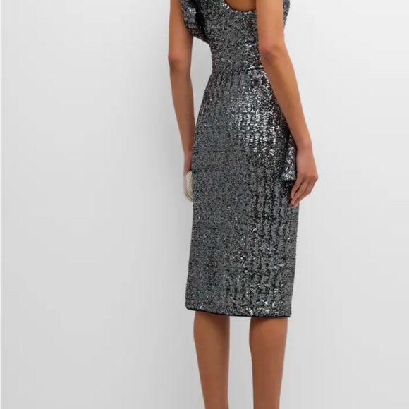 NWT Chiara Boni dark silver sequins evening dress, size 10 - Picture 4 of 9